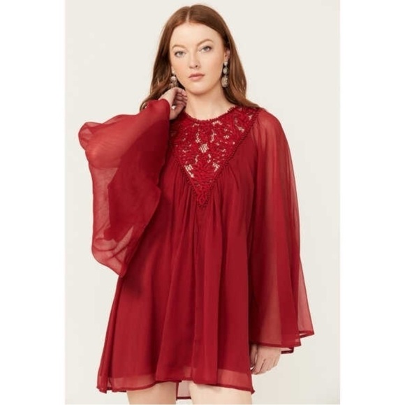 Free People Sunshine Of Love Mini Dress in Blended Berry Wine NWT Size Small - Picture 8 of 17